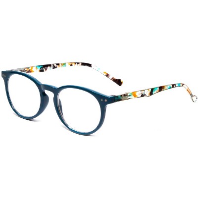 Calabria MDR8003 Unisex Oval Full Rim Designer Reading Glasses Navy Blue 47mm
