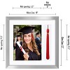 Americanflat 13x13 Silver Graduation Frame - 2 Opening Mat Displays 8"x10" Photo and Tassle. Square Frame with Tempered 2X Sawtooth Hangers - 2 of 4