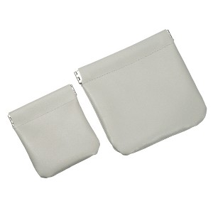 Unique Bargains Mini Portable PU Leather Jewelry Storage Makeup Bag 2 Pcs - 1 of 4