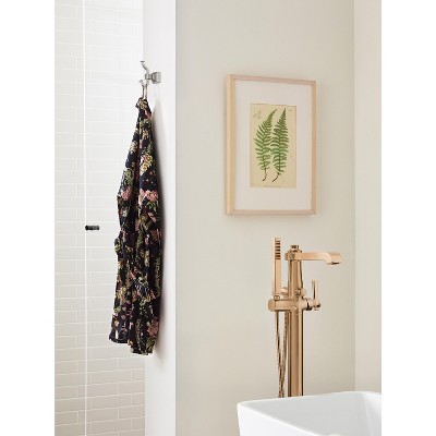 Brushed Nickel Double Prong Wall Mounted Hook