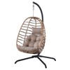 Outdoor Patio Wicker Hanging Chair with Stand - 2 of 4