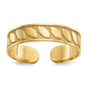 Black Bow Jewelry Polished 3mm Toe Ring with Bead Design in 14k Yellow Gold - 1 of 4