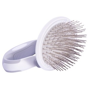 Pet Life Gyrater Travel Swivel Pet Grooming Pin Brush, White - 1 of 1