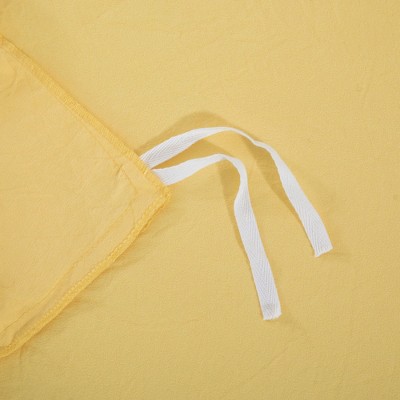 Yellow King Size Washed Crinkle Duvet Cover Set