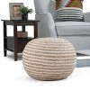 WyndenHall Deni Round Pouf Natural Jute: Bohemian Style, Upholstered, No Assembly, 250lb Capacity - 2 of 4
