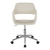Sapphtopaz Modern Office Chair with Open Back Upholstered Height Adjustable Swivel Task Chair with Matel Base Vanity Chair for Home Office - 3 of 4