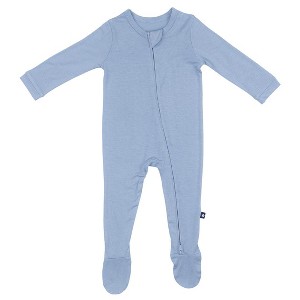 Larkspur Baby Zip Footie in Denim - 1 of 2