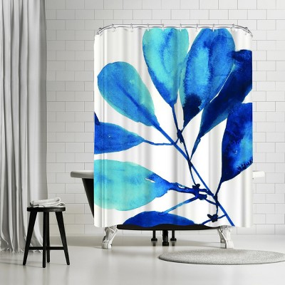 Americanflat Sapphire Stems Ii by Pi Creative Art Shower Curtain