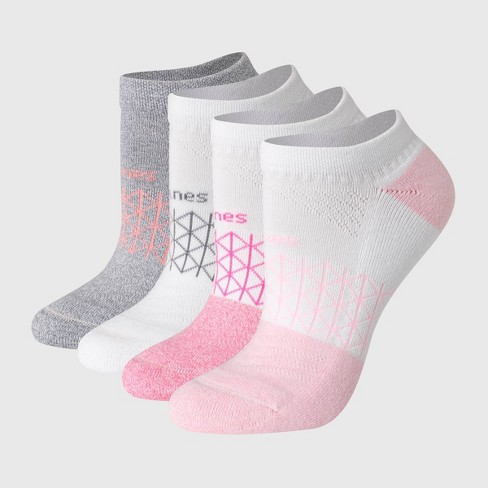 Hanes Performance Women's Cushioned 6pk No Show Tab Athletic Socks - Gray  5-9