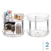 iDesign 9-Inch Plastic 2-Tier Lazy Susan - Set of 2 - Clear/Chrome - 2 of 4