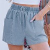 Women's Casual Chic Denim Shorts with Drawstring Waist - Cupshe - 2 of 4