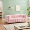 CAVINAS Teddy Fleece Loveseat Sofa with 2 Throw Pillows, Vintage Sofa Couch with Sturdy Hardware Foot Support for Living Room, Bedroom - 3 of 4