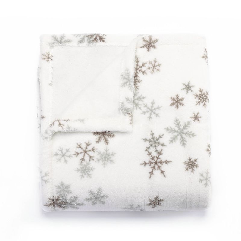 Sunbeam 50&#34; x 60&#34; Nordic Premium Heated Throw Foot Pocket Electric Blanket Snowflake, 4 of 10