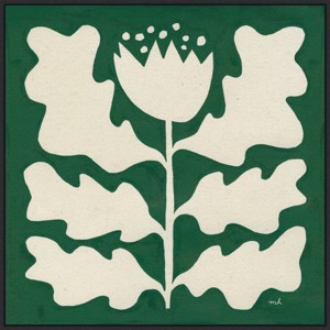 30" x 30" Delighted Floral I Emerald by Moira Hershey - Amanti Art: Botanical Lithograph, Modern Decor - 1 of 4