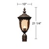 John Timberland Bellagio Rustic Outdoor Post Light Veranda Bronze 21" Hammered Glass for Exterior Barn Deck Post Light House Porch Yard Patio Home - 4 of 4