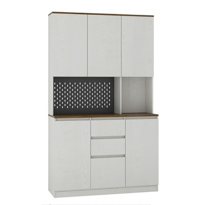 NicBex 74 Inch Tall Kitchen Pantry Storage Cabinet with Charging Station,LED Lights,6 Doors and 2 Drawers for Bathroom,Kitchen