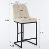 beige Set of 2, Modern Upholstered Bar Stool, Tufted Back, Counter Height Chair, Sturdy Metal Frame, Comfortable Upholstered Seat - 2 of 4