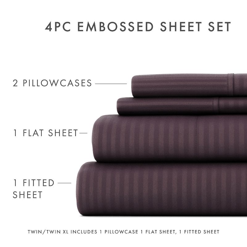 Luxe Embossed 4 Piece Sheet Set - Ultra Soft, Easy Care - Becky Cameron, 5 of 12