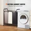 VEVOR 3-Section Laundry Basket, Heavy Duty Laundry Hamper Storage Organizer, Laundry Sorter Cart with Heavy Duty Lockable Wheels for Dirty Clothes - 3 of 4