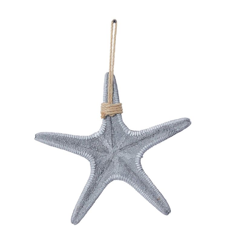 14&#34; x 14&#34; Polystone Starfish Wall Decor with Hanging Rope Gray - Olivia &#38; May, 2 of 8