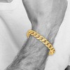 Black Bow Jewelry Men's 14k Yellow Gold 11mm Fancy Solid Curb Chain Bracelet, 8.25 Inch - 4 of 4