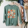 Simply Sage Market Women's Graphic Sweatshirt Distressed Flowers And Pumpkin - 2 of 2