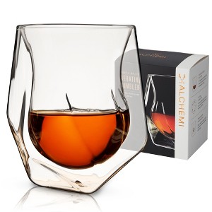 Viski Aerating Whiskey Tumbler, Whiskey Tasting Glass, Double Walled Snifter, Specialty Bourbon Tumbler, Clear Glass, Dishwasher Safe, 7 Oz, Set of 1 - 1 of 4