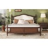 PAGED Queen Size Bed Frame Wooden Bed with Upholstered Headboard and Panel Footboard, Easy Assembly, Noise Free - 2 of 4