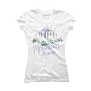 Junior's Design By Humans Mountain Mama Camping Adventure Mom By Flowerr T-Shirt - 1 of 2