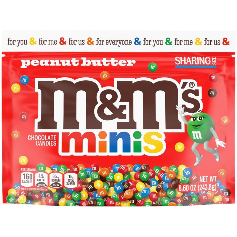 M&#38;M&#39;S Peanut Butter Minis Stand Up Pouch Candy - 8.6oz, 1 of 10