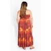 Women's Plus Size Tahiti Tie Dye Maxi Dress - tangerine | CITY CHIC - 2 of 4