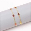 RMZ GOLD NYC 18K GOLD PLATED BAR STYLE RED EVIL EYE CRYSTAL ANKLET - 3 of 3