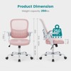 NicBex Adjustable Height Home Office Mesh Chairs with Adjustable Armrest and Universal Wheels for Work Study - 3 of 4