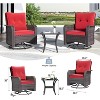 ALAULM Outdoor Patio Furniture Set Outdoor Sectional Rattan Sofa Set Brown Manual Wicker Patio Conversation Set with Cushions - 2 of 4