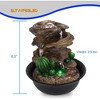 SereneLife Decorative Tabletop LED Water Fountain - SLTWF63LED, Soothing Indoor/Outdoor Waterfall, Black - 4 of 4