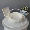 Attop Elegant White Lace Flower Girl Basket with Pearl Handle for Wedding Ceremony Decorations and Party Supplies - 2 of 4