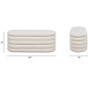 NicBex 49" Storage Bench Boucle Upholstered Oval Storage Bench for Bedroom and Entryway, White - 2 of 4