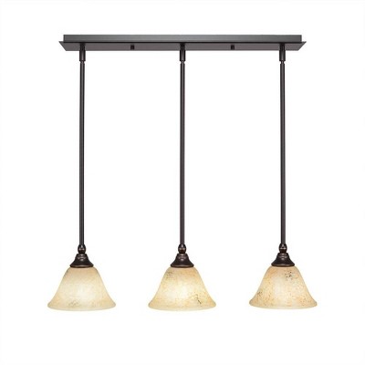 Toltec Lighting Any 3 - Light Chandelier in  Dark Granite with 7" Italian Marble Shade