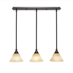Toltec Lighting Any 3 - Light Chandelier in  Dark Granite with 7" Italian Marble Shade - 1 of 1