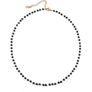 Gold Beaded Choker Necklace 18K Plated Dainty Chain for Women - 1 of 4