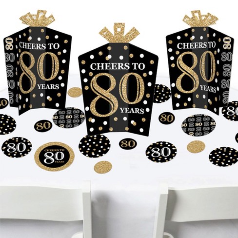 Big Dot Of Happiness Adult 80th Birthday - Gold - Birthday Party ...
