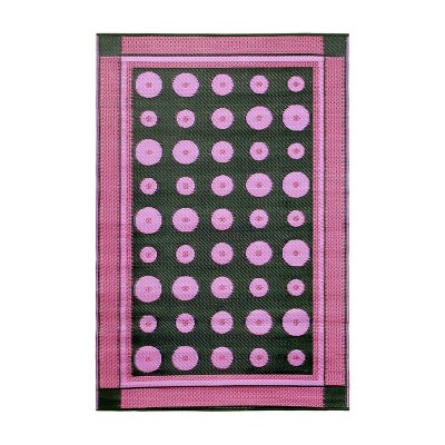 72" x 50" Cinquefoil Indoor Outdoor Floor Mat Berry - ACHLA Designs