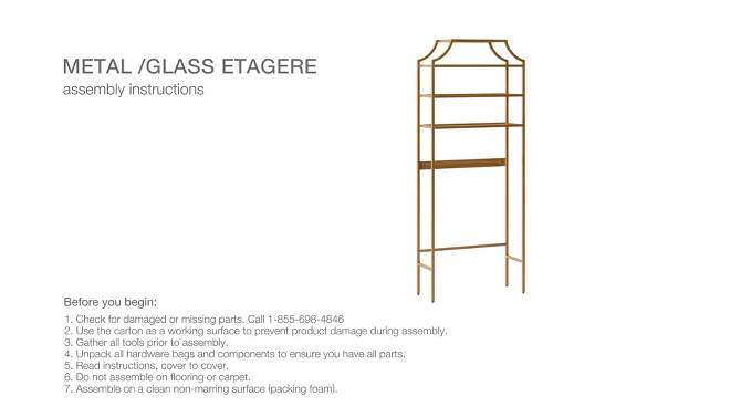 Metal/Glass Etagere Brass - Threshold&#8482;, 2 of 5, play video