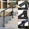 Outdoor Handrail, 4 Step Iron Stair Handrail with Installation Kit, Weather-Resistant Hand Rails for Indoor and Outdoor Use, Concrete Steps, Seniors - 3 of 4