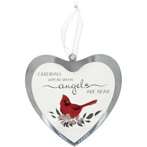 Pavilion Gift Company - Cardinals Appear - 4.75" Mirrored Glass Ornament - Tree Ornaments - 1 of 4