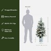 LuxenHome 4Ft Artificial Flocked Fir Christmas Tree Potted with Battery-Operated Lights Green - 4 of 4
