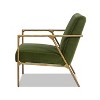 Jennifer Taylor Home Aerin 24.5" Hammered Brass Upholstered Accent Arm Chair, Olive Green Performance Velvet - 3 of 4