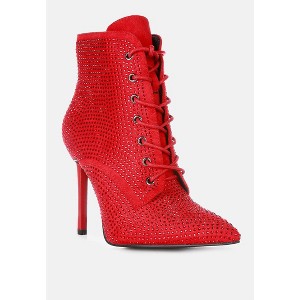 Head On Faux Suede Diamante Women Ankle Boots - 1 of 4