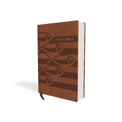 Icb, Holy Bible, Leathersoft, Brown - Large Print by  Thomas Nelson (Leather Bound)