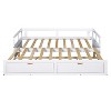 PAGED Twin Daybed Extending Wooden Bed Frame Modern Sofa Bed with Trundle and 2 Drawers for Living Room - 4 of 4